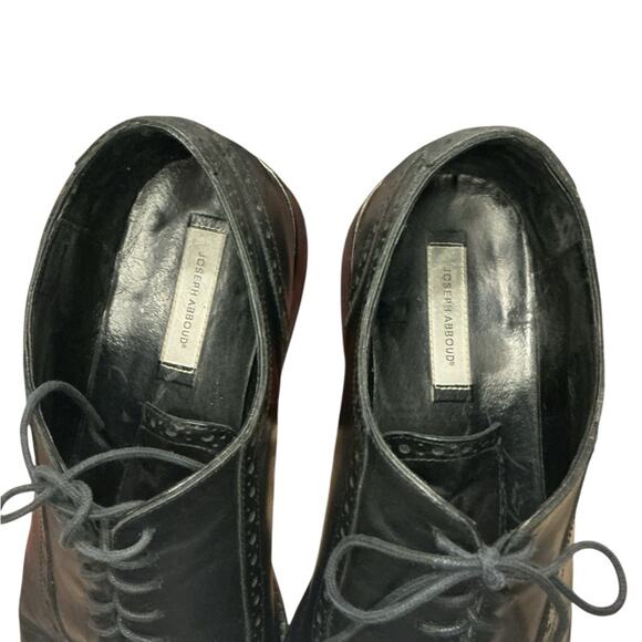 Joseph Abboud "Chase" Black Leather Cap Toe Brogue Oxford Shoes 11.5 - Picture 7 of 14